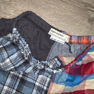 Urban outfitters renewal recycled flannel short
